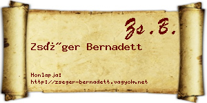 Zséger Bernadett névjegykártya